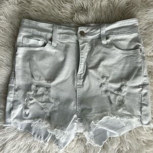 White denim shorts